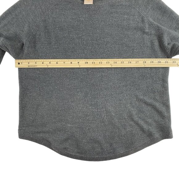 Sweet Romeo Womens Pullover Short Gray Crewneck Acrylic 3/4 Sleeve Sweater XL - Picture 4 of 6
